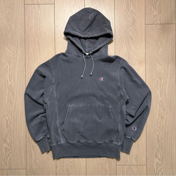 Champion Other - Champion Reverse Weave Hoodie Size Small Washed Charcoal Grey Black Pullover